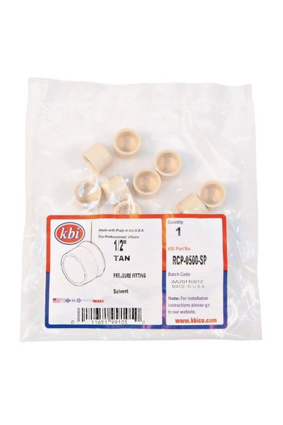 RCP-0500-SP CPVC Cap 0.5 in. Slip - Bag of 10
