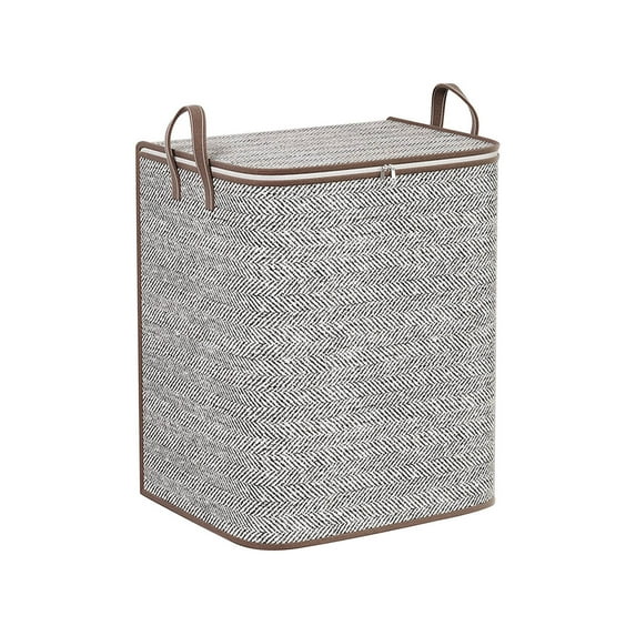 Kbndieu 210L Non Woven Storage Bins with Lids & Reinforced Handles, Large Clothes Storage Basket Containers, Closet Organizers and Storage for Clothing, Sweater, Comforter, Bedding