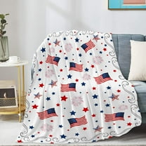 Kbndieu 4th of July Blanket, Super Soft Microfiber Fleece Throw Blanket Patriotic Blankets for Couch, Sofa Bed, Cozy, Fuzzy and Lightweight, Independence Day Gift 28 x 39 Inches on Clearance