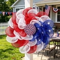 thumbnail image 1 of Kbndieu 4th of July Patriotic Wreath for Front Door Red White and Blue Flower Wreath for Window Wall Patio Decor Independence Day Memorial Day Flag Day Veterans Day, 1 of 7