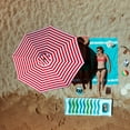 thumbnail image 1 of Kbndieu 6.6ft Beach Umbrella for Sand, Outdoor Portable Beach Umbrella Replacement Top Suit 8 Ribs and Sun Shade for Beach Patio Garden Pool Backyard on Clearance, 1 of 4