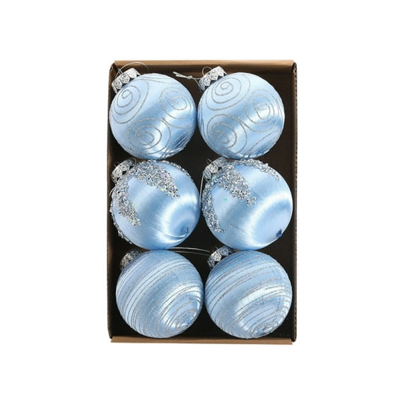 Kbndieu 6 Pcs 3.15" Christmas Ball Ornaments Gifts Set Plastic Christmas Tree Decorations Ornaments Shatterproof Hanging Baubles for Christmas Tree Xmas Holiday Home Decor