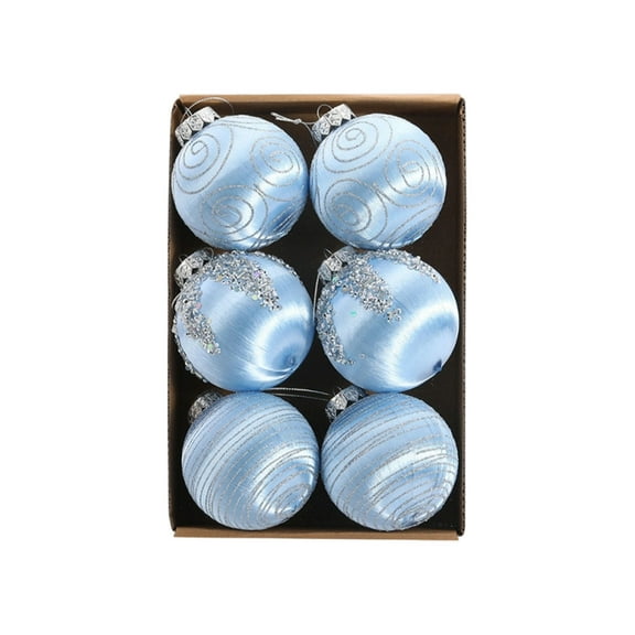Kbndieu 6 Pcs 3.15" Christmas Ball Ornaments Gifts Set Plastic Christmas Tree Decorations Ornaments Shatterproof Hanging Baubles for Christmas Tree Xmas Holiday Home Decor
