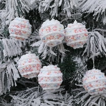 Kbndieu 6pcs Christmas Ball Ornaments, 2.36" White Christmas Tree Decorations Ornaments Xmas Shatterproof Foam Hanging Balls for Xmas Tree, Holiday, Wedding, Party