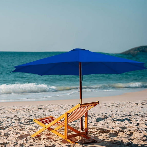 Kbndieu 9.8ft Beach Umbrella for Sand, Outdoor Portable Umbrella Replacement Canopy for 6 Ribs, Suitacse for Beach Patio Garden Pool Backyard on Clearance
