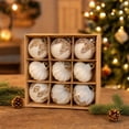 thumbnail image 1 of Kbndieu 9PCS Flocked Christmas Balls, Beige Velvet Christmas Tree Decorations Ornaments, Shatterproof Xmas Ornament Bulbs, Glitter Hanging Ball Decor for Holiday Party Wreath Garlands Trees, 1 of 5
