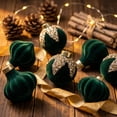 thumbnail image 1 of Kbndieu 9PCS Flocked Christmas Balls, Green Velvet Christmas Tree Decorations Ornaments, Shatterproof Xmas Ornament Bulbs, Glitter Hanging Ball Decor for Holiday Party Wreath Garlands Trees, 1 of 5