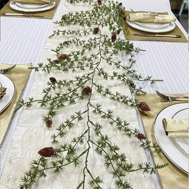 Kbndieu Artificial Christmas Garland Realistic Touch Winter Norfolk Pine Garland Needle Greenery Garland for Xmas Outdoor Indoor Table Mantle Wall Decor Christmas Decorations Clearance