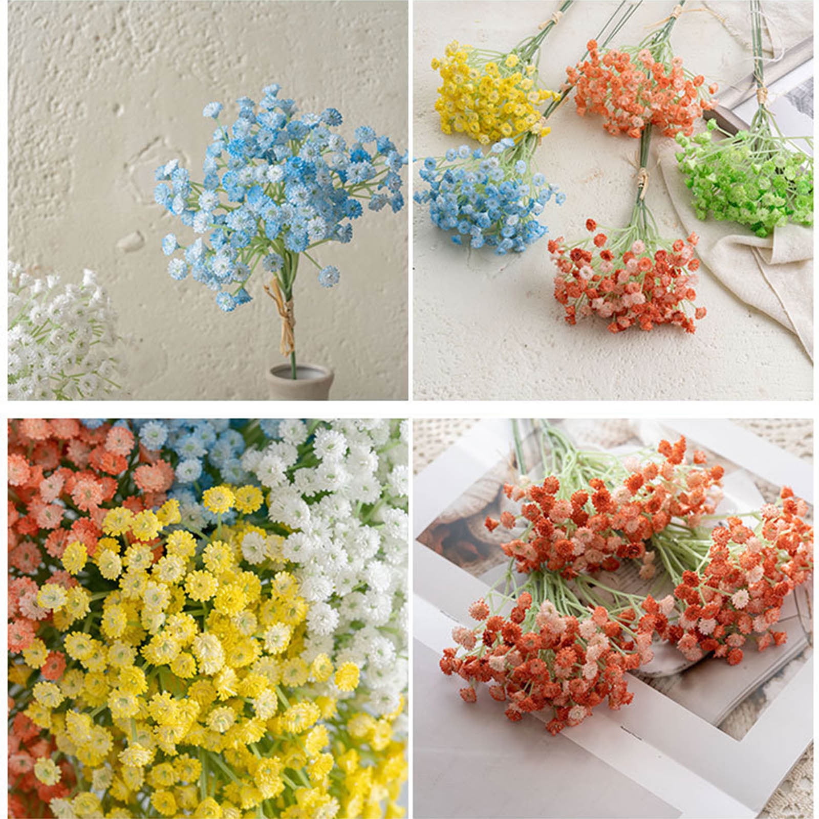 Kbndieu Artificial Fake Flowers Plastic Faux Flowers for Wedding ...