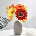 thumbnail image 1 of Kbndieu Artificial Fall Flowers Sunflowers Bouquet for Decoration, Fake Silk Flower Arrangements Faux Autumn Flowers Fall Decor for Table Centerpiece Wedding Bride Bouquets Autumn Indoor, 1 of 6