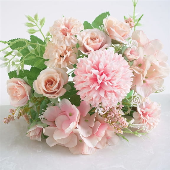 Kbndieu Artificial Flowers Valentines Day Gifts Beautiful Artificial Silk Fake Flowers Wedding Valentines Bouquet for Wedding Decorations Bridal Shower Floral Arrangements Party Home Table Decor