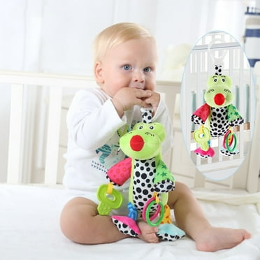 Kbndieu Baby Musical Rattles Toys 0-6-12 Months, Baby Activity and Teething Toys with Multi-Sensory Rattle and Textures Cute Stuffed Animals for 3 6 9 12 Months and Newborn Gifts on Clearance