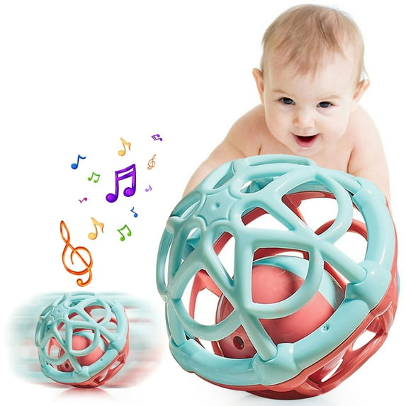 Kbndieu Baby Rattles Toys 0-6-12 Months, Newborn Baby Soothing Toys, Newborn Infant Early Education Fitness Soft Rubber Hand Grasping Ball Rattles Toys for Ages 0-2 Birthday Gifts on Clearance