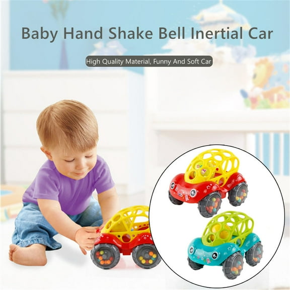 Kbndieu Baby Toy Cars for 12 18 Months, Rattle & Roll Cars for Toddlers Aged 1-3, Push and Go Toys with Soft Rubber Vehilces 6-12 Month Infant Toys, First Ideal Early Educational Gifts for Girls Boys