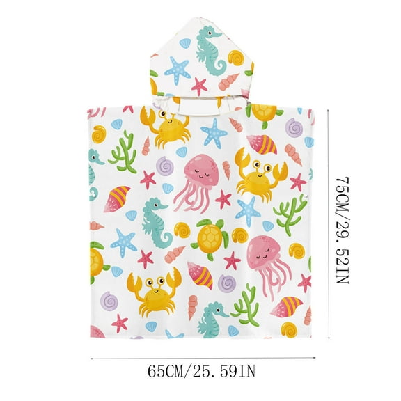 Kbndieu Kids Bath Beach Towels, Pool Swim Towels for 3-10 Years Boys Girls Beach Hooded Poncho Absorbent Pool Toddler Bath Wrap