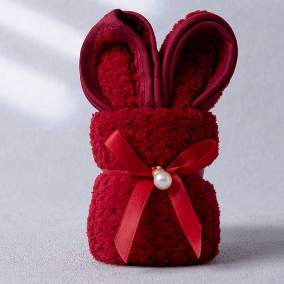 Kbndieu Bathroom Hand Towels for Easter Gifts, Easter Bunny Kitchen Towels with Ribbon Decorative, Rabbit Dish Towel for Hand Drying Cleaning Cooking Gift, Bathroom Home Decor