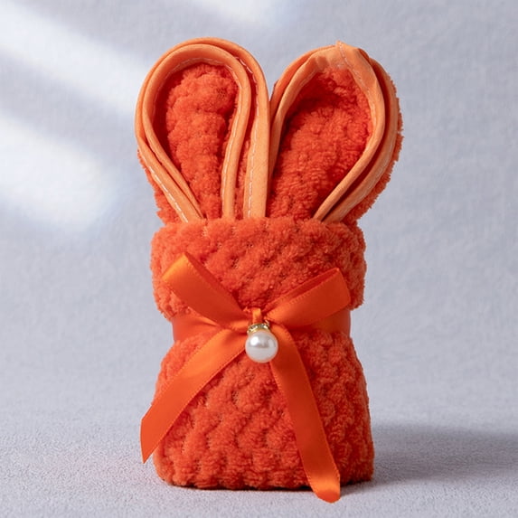 Kbndieu Bathroom Hand Towels for Easter Gifts, Easter Bunny Kitchen Towels with Ribbon Decorative, Rabbit Dish Towel for Hand Drying Cleaning Cooking Gift, Bathroom Home Decor