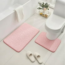Kbndieu Bathroom Rug Set Of 2 Memory Foam Bath Mat Toilet Mat Soft Absorbent Thick Rug Non-Slip Backing Universal Machine Washable Bathroom set on Clearance