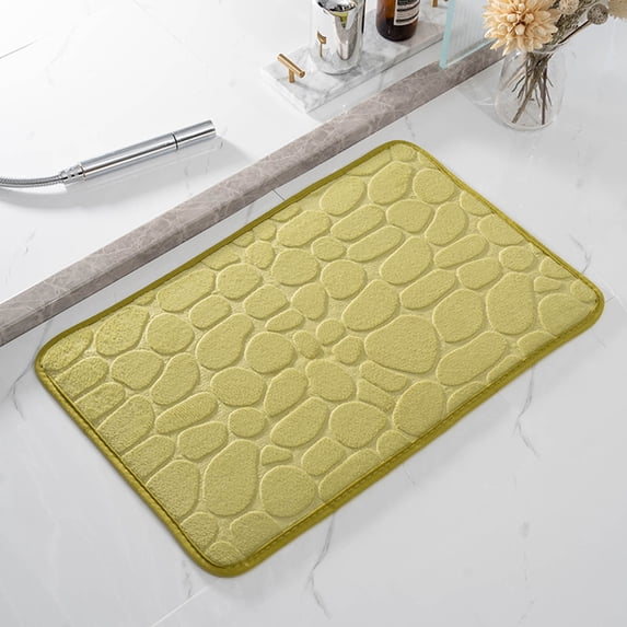 Kbndieu Bathroom Rugs 1pc Memory Foam Bath Rug Embossed Bathroom Mat Water Absorbent and Washable Bath Rugs Non-Slip Thick Soft and Comfortable Carpet for Show