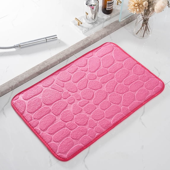 Kbndieu Bathroom Rugs 1pc Memory Foam Bath Rug Embossed Bathroom Mat Water Absorbent and Washable Bath Rugs Non-Slip Thick Soft and Comfortable Carpet for Show