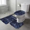 thumbnail image 1 of Kbndieu Bathroom Rugs Sets 3 Piece with Toilet Seat Cover, Microfiber Thick Shaggy Bath Mats Set, Absorbent Non-Slip Carpet Washable Bath Rugs for Bathroom, Tub, Shower, Dark Blue, 1 of 6