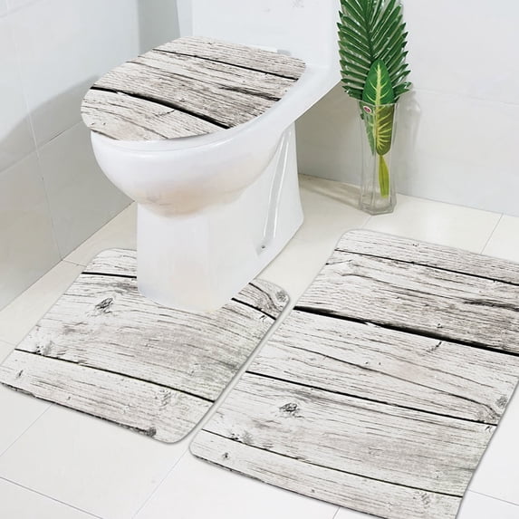 Kbndieu Bathroom Rugs Sets 3 Piece with Toilet Seat Cover, Super Absorbent Quick Dry Bath Mats Set, Non-Slip Ultra Soft Carpet Washable Bath Rugs for Bathroom, Tub, Shower