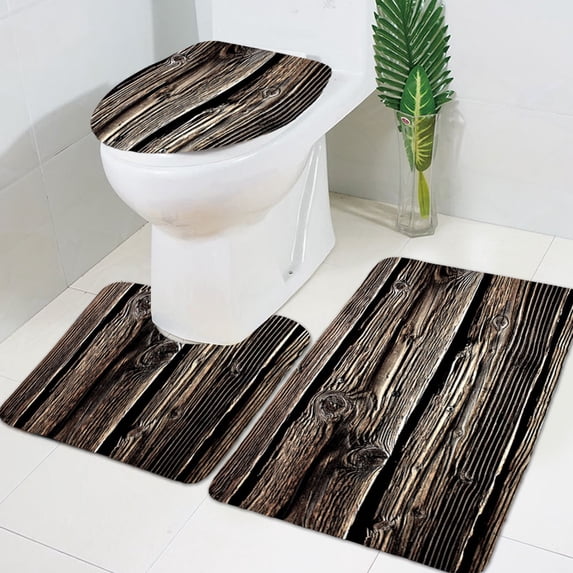Kbndieu Bathroom Rugs Sets 3 Piece with Toilet Seat Cover, Super Absorbent Quick Dry Bath Mats Set, Non-Slip Ultra Soft Carpet Washable Bath Rugs for Bathroom, Tub, Shower