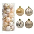 thumbnail image 1 of Kbndieu Beige Christmas Tree Decorations Ornaments, 1.57" Painted Christmas Balls Ornaments Set of 24 Pack Shatterproof Plastic Christmas Decor Hanging Baubles for Xmas Tree Home Party, 1 of 6