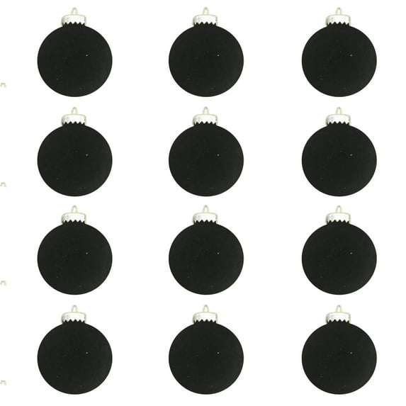 Kbndieu Black Velvet Christmas Ornaments 12Pcs 3.14" Flocked Christmas Tree Balls Decorations Ornaments Set Shatterproof Christmas Decor Hanging Baubles for Xmas Tree Home Party