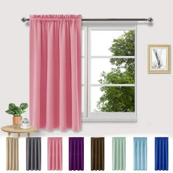 Kbndieu Blackout Curtains for Bedroom, Thermal Insulated, Energy Saving & Noise Reducing Curtains for Living Room/Kitchen (Pink, 38 inches Width x 45 inches Length Each Panel)