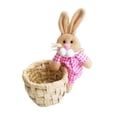 thumbnail image 1 of Kbndieu Bunny Easter Basket, Rattan Woven Storage Baskets Decorative Fruit Candy Bowl Food Small Basket for Storing Easter Party Favors, 1 of 4