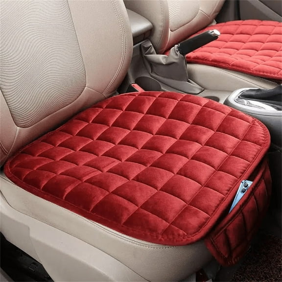 Kbndieu Car Seat Cushion, Premium Comfort Memory Silk Wadding, Non-Slip Rubber Bottom with Storage Pouch, Universal Car Seat Pad