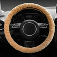 thumbnail image 1 of Kbndieu Car Steering Wheel Cover Women Man, Fluffy Plush for Winter Warm, Fuzzy Steering Wheel Protector, Universal 14-15 Inch, Soft & Non-Slip, Lovely Decor Winter Car Accessories (Beige), 1 of 6