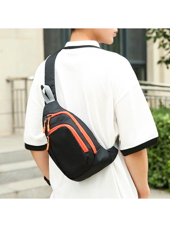 Chest Crossbody Sling Backpack Bag Travel Bike Gym Daypack for Women Men, Multipurpose Trendy Cross Body Chest Bag, Black on Clearance