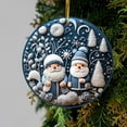 thumbnail image 1 of Kbndieu Christmas Acrylic Ornaments Navy Blue Christmas Tree Decorations Retro Round Santa Claus Snowman Tree Ornaments Xmas Hanging Decoration for Farmhouse Home Winter Party, 1 of 7