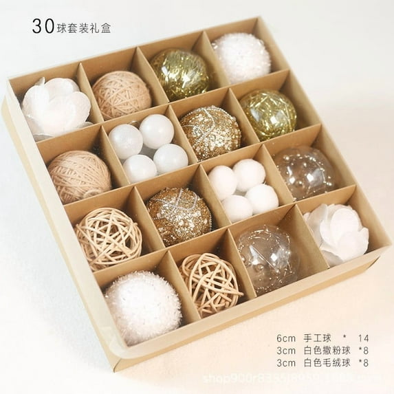 Kbndieu Christmas Ball Ornaments 30Pcs Christmas Tree Ornaments Set Shatterproof Plastic Christmas Decorations Hanging Baubles for Xmas Tree Home Party