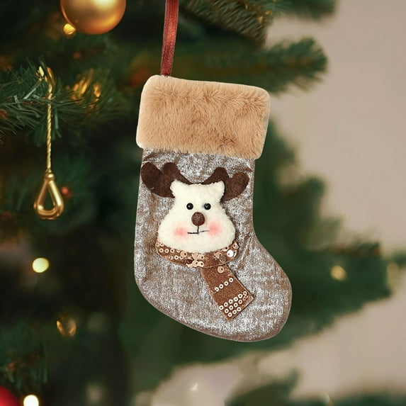 Kbndieu Christmas Stockings, Classic Knitted Christmas Stockings Santa, Snowman, Reindeer Xmas Character for Mantels, Fireplace, Christmas Tree, Holiday Party Decorations