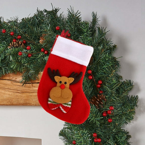 Kbndieu Christmas Stockings, Classic Red Knitted Christmas Stockings Santa, Snowman, Reindeer Xmas Character for Mantels, Fireplace, Christmas Tree, Holiday Party Decorations