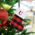 thumbnail image 1 of Kbndieu Christmas Stockings with Initials, Super Soft Classic Plaid Black and Red Christmas Stockings for Christmas Party Fireplace Family Hanging Stocking Decorations U, 1 of 6