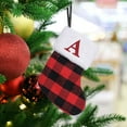 thumbnail image 1 of Kbndieu Christmas Stockings with Initials, Super Soft Classic Plaid Black and Red Christmas Stockings for Christmas Party Fireplace Family Hanging Stocking Decorations A, 1 of 6