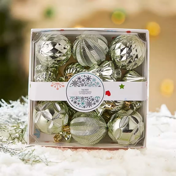 Kbndieu Christmas Tree Balls Ornaments Set, 18Pcs Light Green Shatterproof Christmas Ornaments for Xmas Tree Decorations, Christmas Hanging Ornaments for Holiday Wedding Party