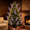 thumbnail image 1 of Kbndieu Christmas Tree Decorations Pink Glitter Floral Ornaments Christmas Tree Picks Ornaments, 1 of 6