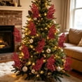 thumbnail image 1 of Kbndieu Christmas Tree Decorations Red Glitter Floral Ornaments Christmas Tree Picks Ornaments, 1 of 6