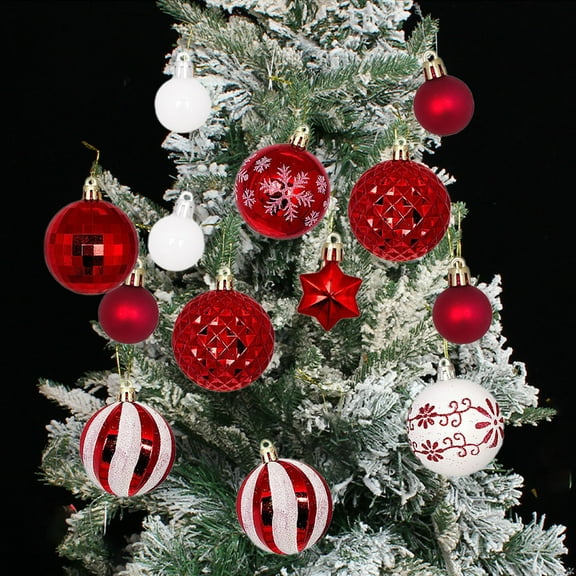 Kbndieu Christmas Tree Ornaments Set, 44PCS Colorful Christmas Balls for Xmas Tree Decorations, Shatterproof Christmas Hanging Ornament for Holiday Wedding Party Decor Christmas Decorations Clearance