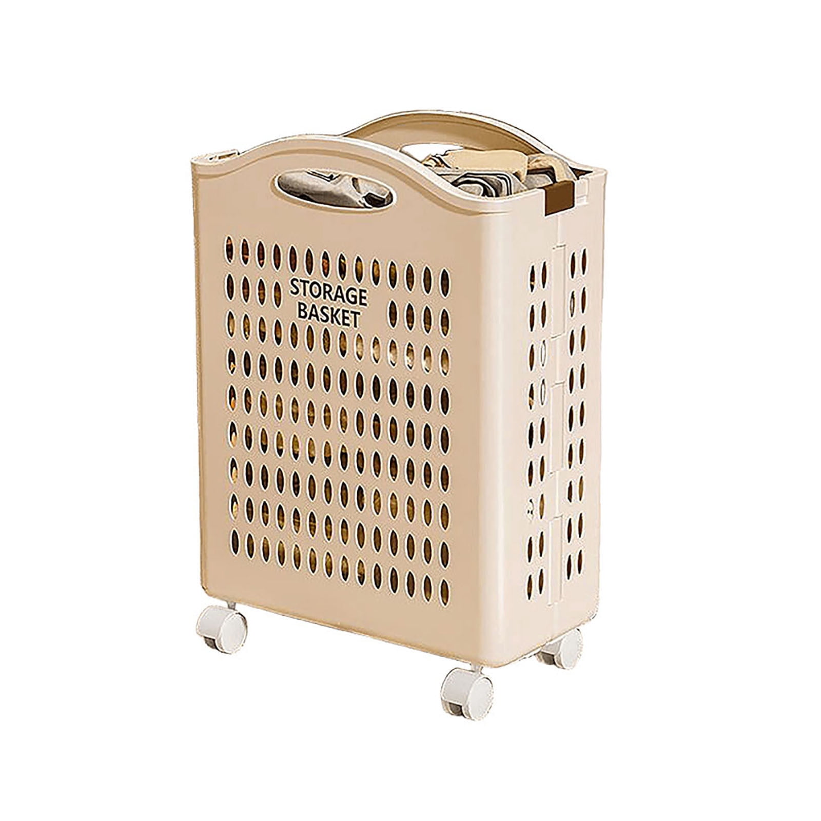 Kbndieu Collapsible Laundry Baskets, Clothes Hampers for Laundry with Heavy-Duty Wheels, Large Laundry Hamper for Bedroom, Bathroom, Dorm, Laundry Room