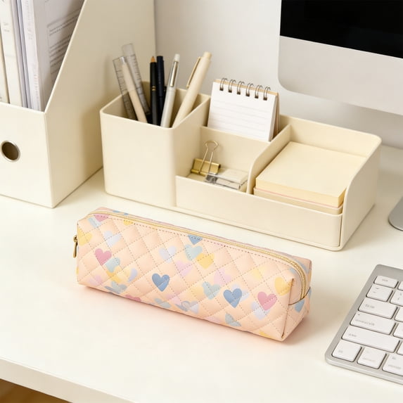 Kbndieu Cute Pencil Case, Big Capacity Zipper Pencil Pouch, Pencil Box Bag Pen Case for Classroom Office Stationery Organizer