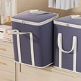 thumbnail image 1 of Kbndieu Dark Blue Storage Bins with Lids, Clothes Storage Boxes Packing Moving Bags with Zippers and Reinforced Handles, Storage Basket Containers for Blanket, Comforter, Pillow, Bedding, 1 of 6