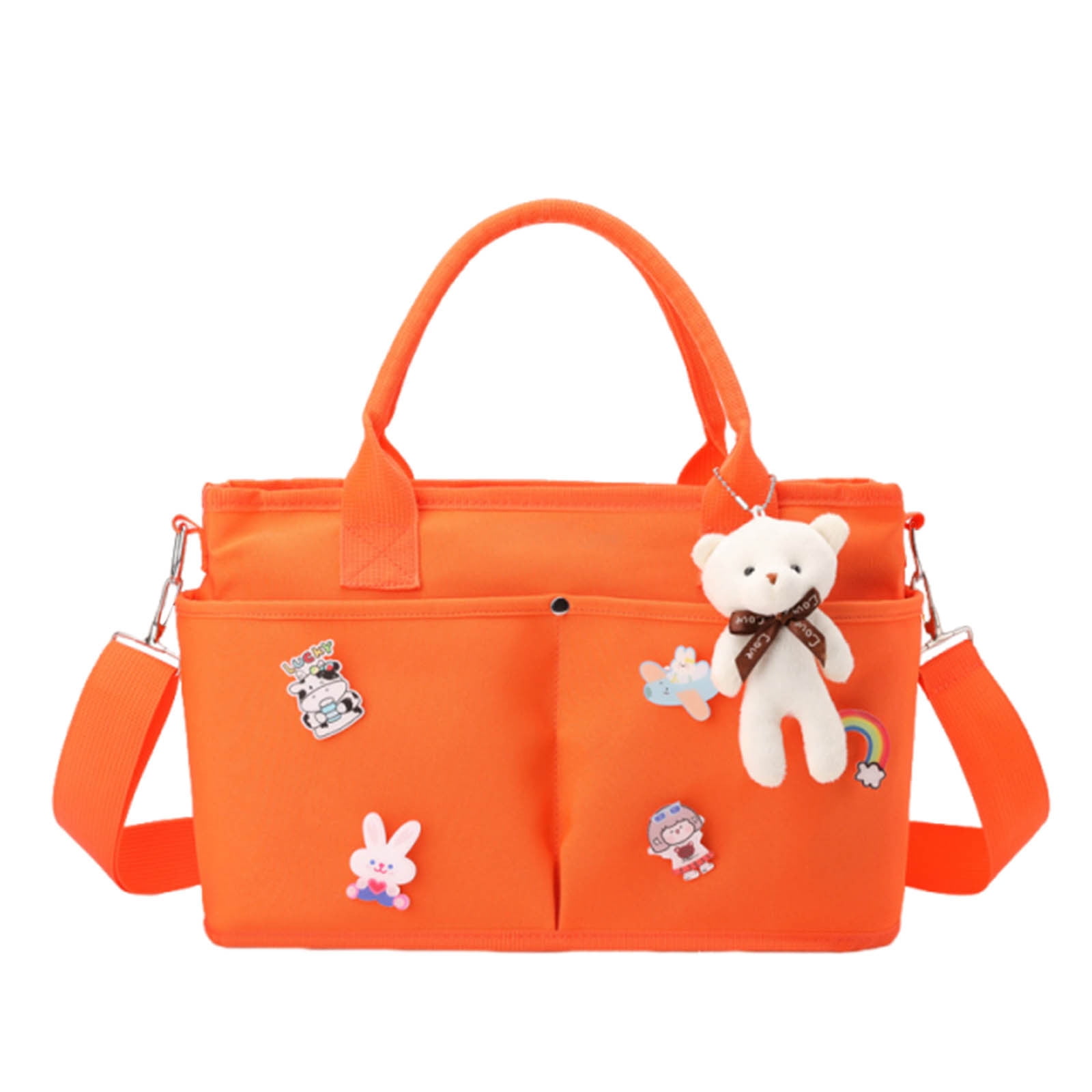 Kbndieu Diaper Bag Tote for Hospital & Maternity, Baby Diaper Bag for Mom and Dad, Large Capacity Baby Weekender Travel Bag (Orange) on Clearance