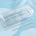 thumbnail image 1 of Kbndieu Double Layer Pencil Case, Pencil Pouch Box Pen Case with Lid 4 Removable Ruler Insert for Office Stationery Organizer, White, 1 of 6