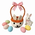 thumbnail image 1 of Kbndieu Easter Basket for Kids with Handles, Imitation Rattan Bunny Easter Baskets with Cute Rabbit Ears, Easter Egg Hunt Bucket for Picnic Wedding Easter Decorations Gifts, 1 of 4